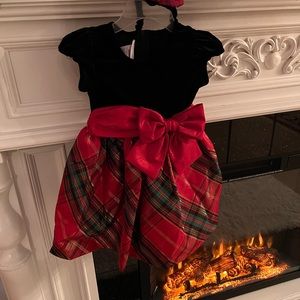 Girls Christmas dress with headband size 24 months